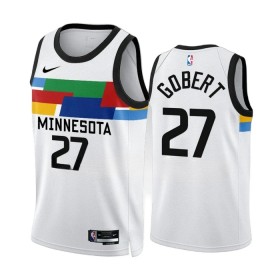 Män Minnesota Timberwolves Tröja Rudy Gobert 27 Nike 2022-23 City Edition Vit Swingman